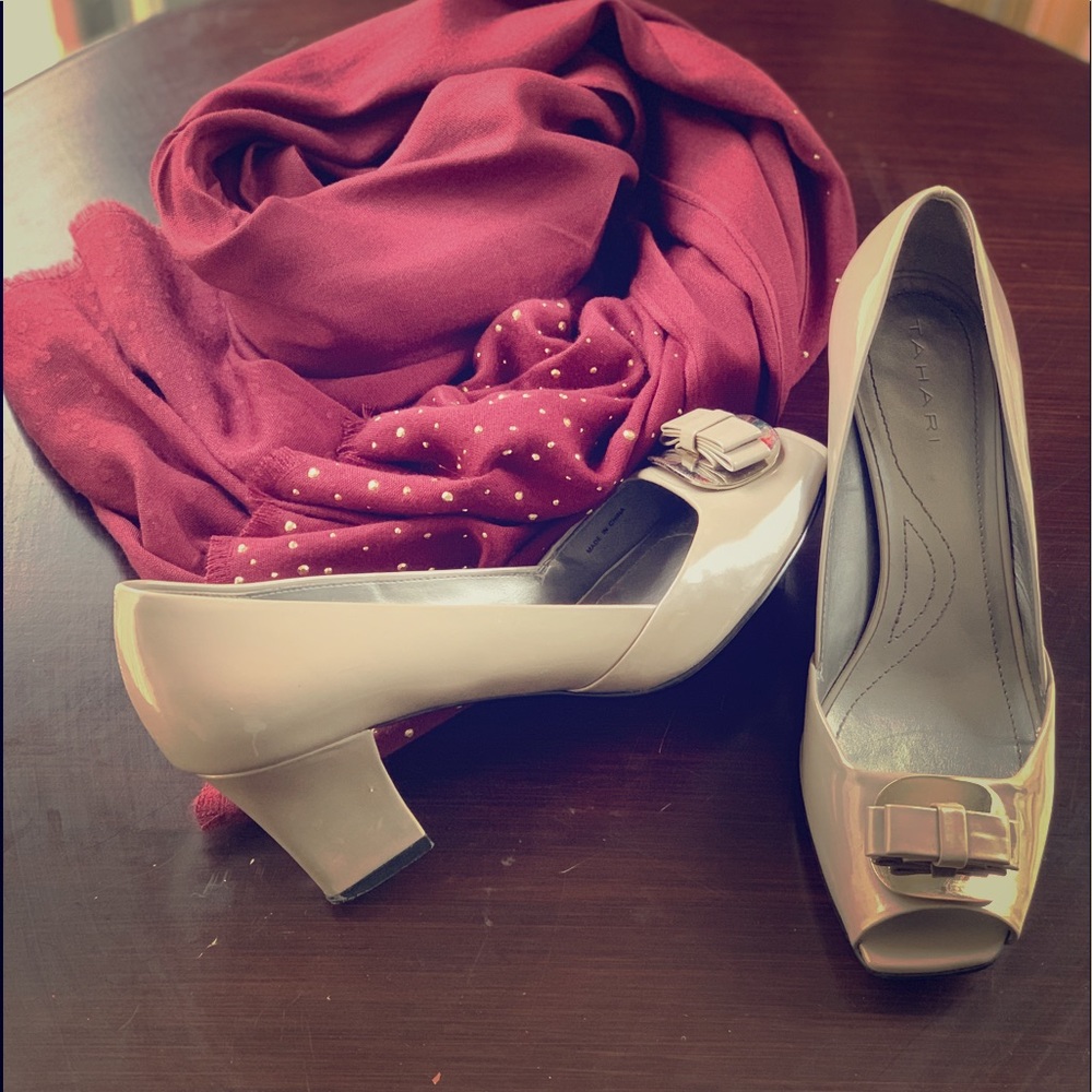 Tahari Open Toe Pump